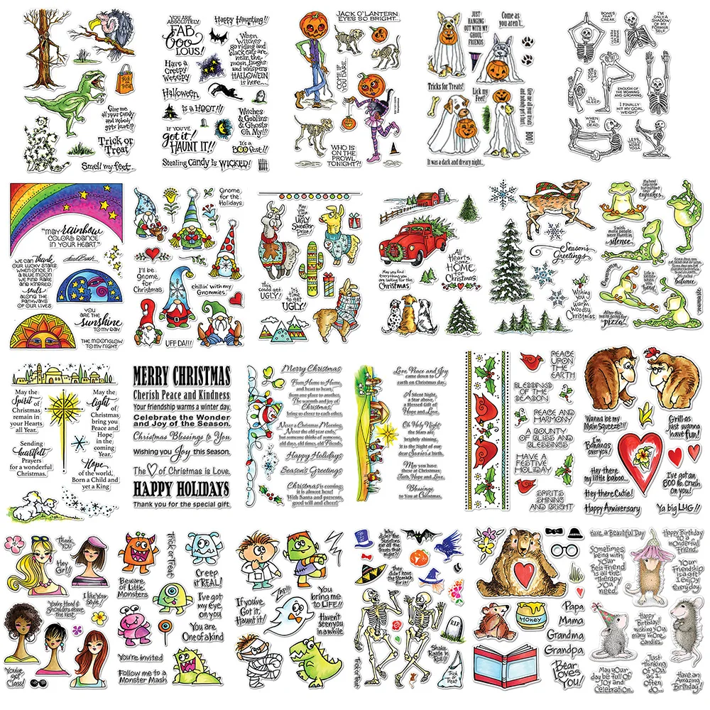 

Christmas Halloween Transparent Clear Silicone Stamp/Seals for DIY Scrapbooking/Photo Craft Valentine Decorative Clear Stamp