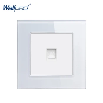 

Tel ocket Wallpad Luxury Tempered Glass 110V-250V EU UK Standard RJ11 Telephone Wall Port