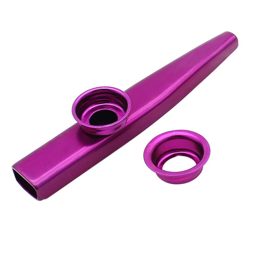 purple Новое поступление алюминиевый сплав металлический казу с 5 диафрагма для флейты подарок для детей любителей музыки дропшиппинг - Цвет: purple