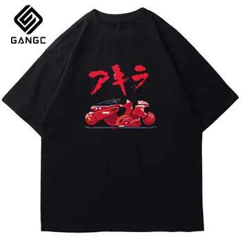 

Harajuku Akira Streetwear T Shirt Japanese Anime Summer Fashion Kroean Vintage Casual White Print Male Comfortable Men Top Tees