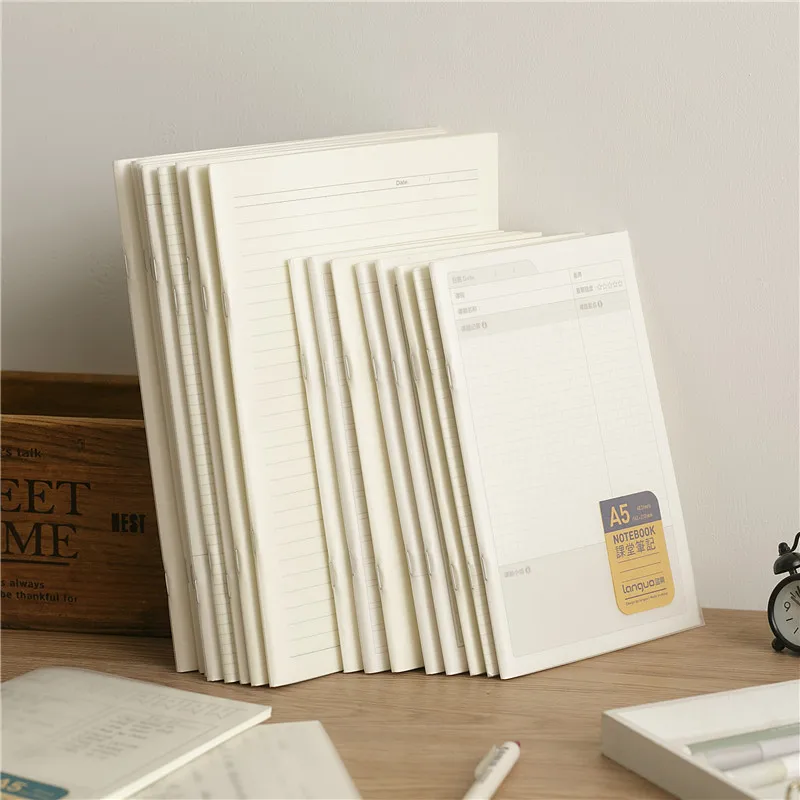 

a5a6 PP Notebook Dotted Line Blank DIY Diary Agenda With Refills Notepad Staple Binding 40 Sheets(80 Pages)