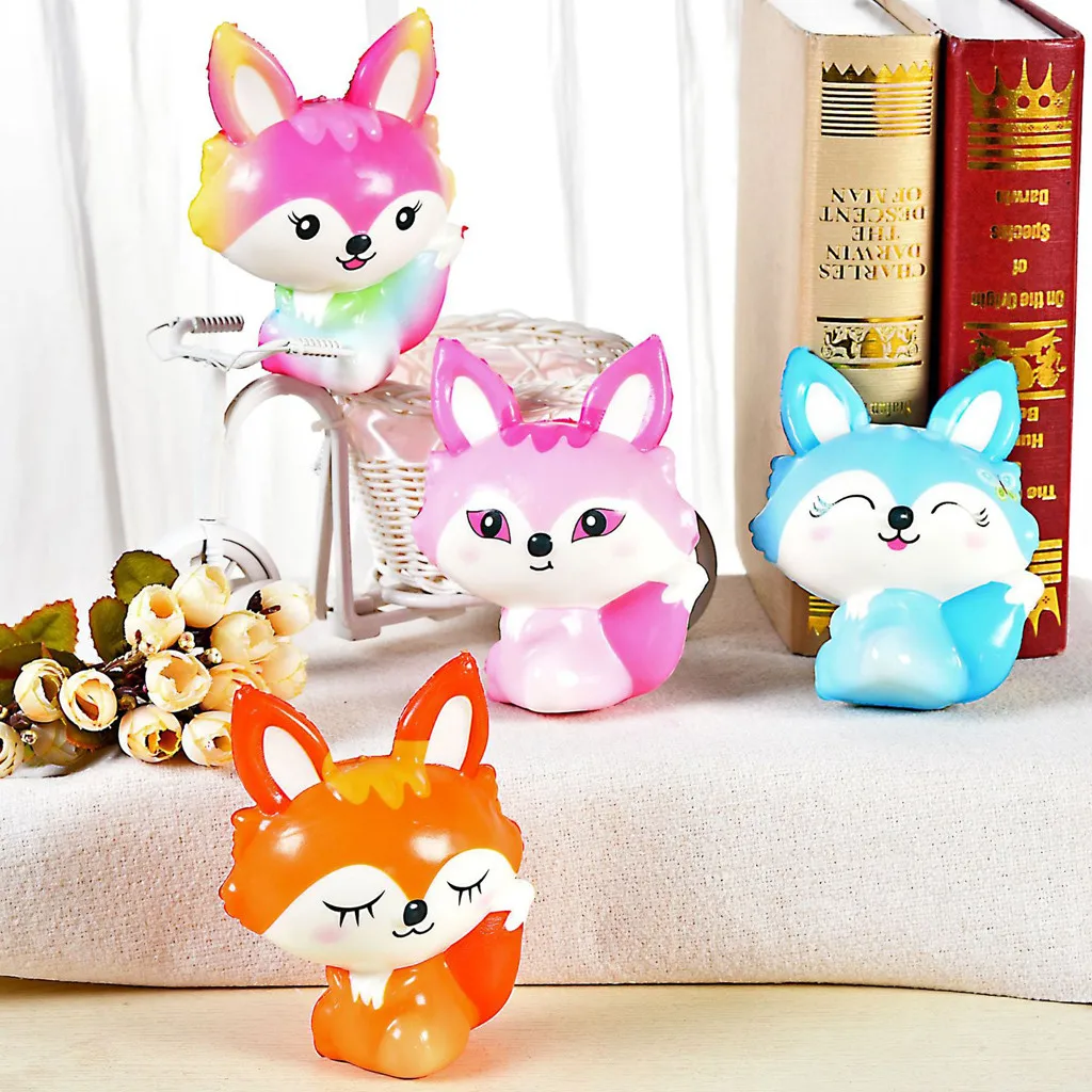 Игрушка Squishies Fox медленно поднимающийся крем Kawaii ароматизированный облегчение стресса милые животные медленно поднимающийся ароматизированный подарок на день детей сжимающая игрушка