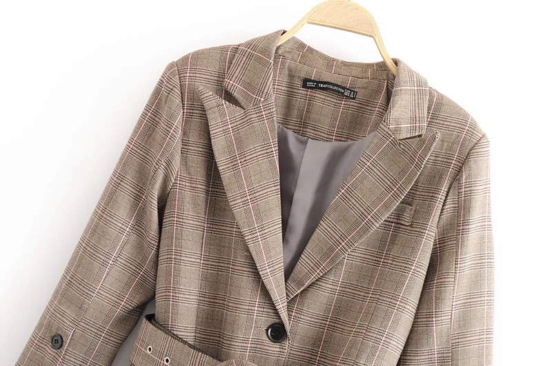 

WOMEN'S Dress Western Style 2018 Autumn New Style Pattern Suit British Style Plaid Slim Fit Coat Women's