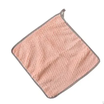 

2613 plain coral fleece double-sided absorbent rag thickening lint-free oil-free dish towel kitchen dish cloth meat powder