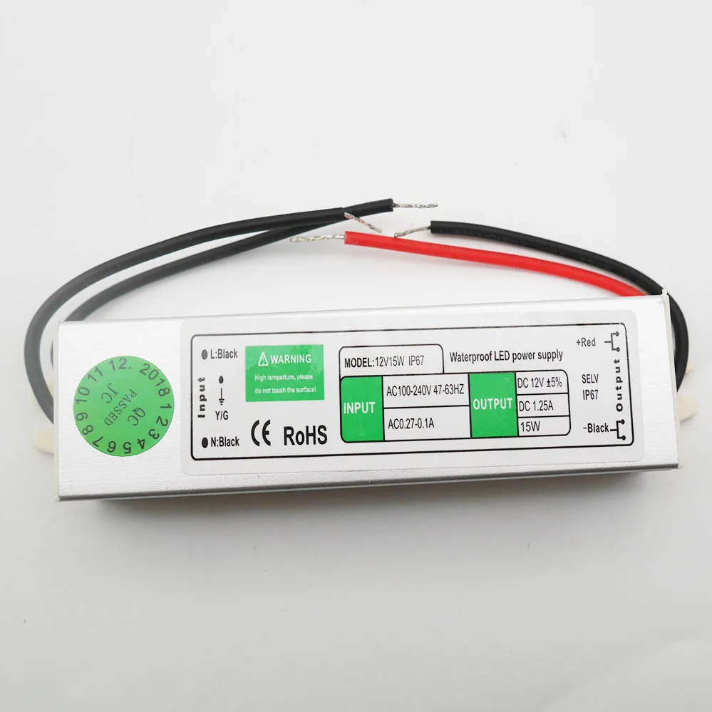 Водонепроницаемый IP67 Светодиодный драйвер DC12V/24 В 10 Вт/20 Вт/30 Вт/36 Вт/50 Вт/150 Вт