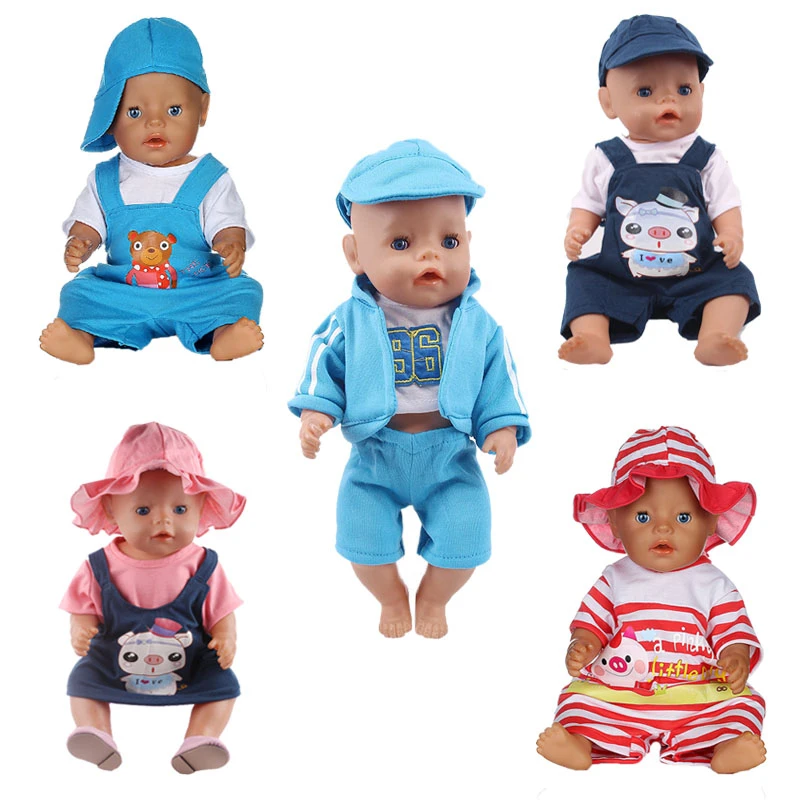 Ropa para muñecas, pijamas, patrones de cerdito de oso de conejo muñeca 18 pulgadas y 43 para bebé recién nacido, regalo de juguete para niña|Muñecas| - AliExpress