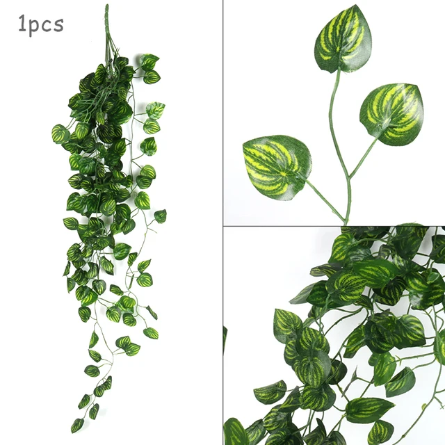 190cm Hiedra Artificial Plants Green Leaves Ivy Leaf Garland Fake Foliage Wedding Jungle Party Home Garden Wall Hanging Decor 2