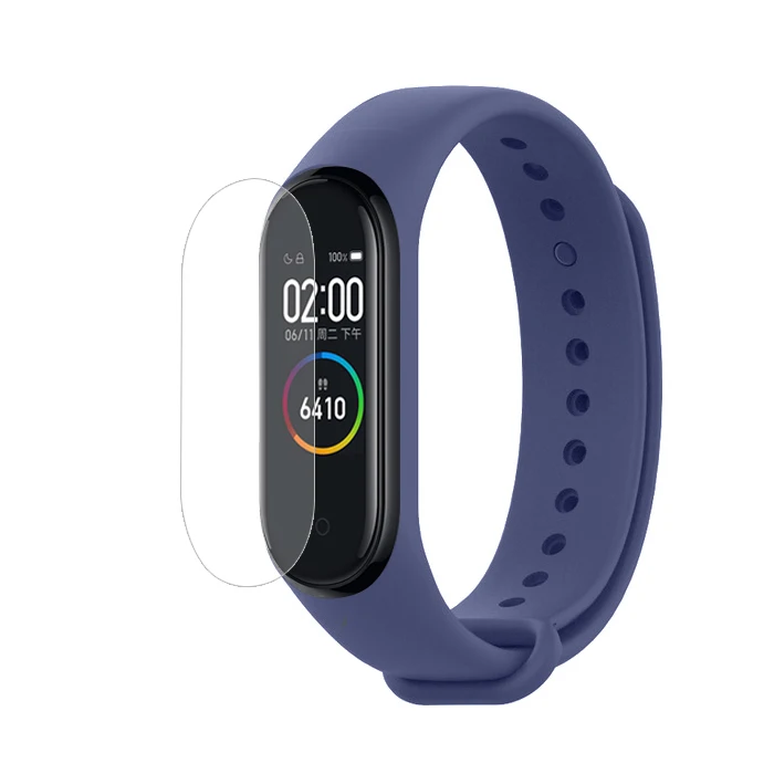 Сменный силиконовый браслет-ремешок для Xiaomi Mi 2 3 4 ремешок Pulseira для Xiaomi Mi band 2 3 4 ремешок+ Защитная пленка для экрана - Цвет: Dark Blue