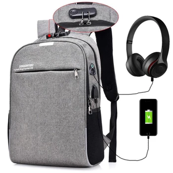 

Casual Multi USB Charging Men Large Capacity Laptop Backpacks for Teenager Male Mochila Travel Anti Thief Schoolbag Backpack