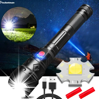 

8000 Lumen Super Bright Power XHP70.2 Portable LED Flashlight USB Rechargeable Waterproof Torch Lanterna Use 18650 26650 Battery