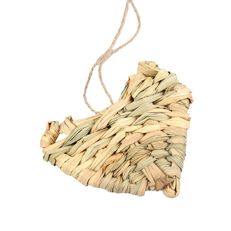 Сетка для сена, тканый соломенный коврик, коврик для травы, коврик для гнезда для маленьких питомцев, аксессуары для игр, коврик в форме хомяка, морской свинки, коврик в форме сердца