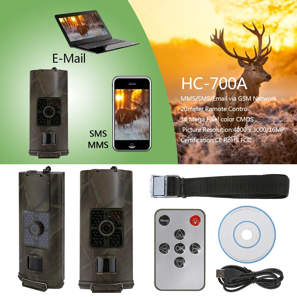 HC700M/G охотничья камера 16MP SMS наружная камера слежения фото ловушки ПИР инфракрасного ночного видения тепловизор для охоты