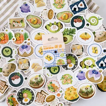 

46Pcs Cute Stationery Stickers Kawaii Foods Decor Sticker Sticker For Kids DIY Scrapbooking Diary Albums Supplies