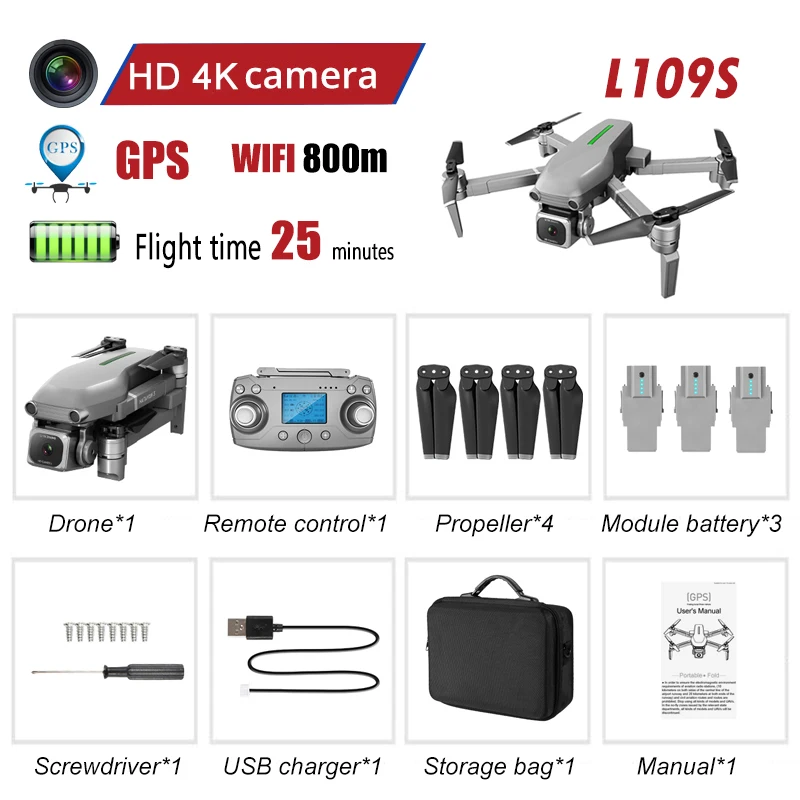JC21S-B-3B Радиоуправляемый квадрокоптер gps 4K HD камера Дрон 5G wifi FPV складной селфи Дрон Профессиональный 25 минут 1000 м большой дистанции Дрон игрушки - Цвет: JC21S-B-3B