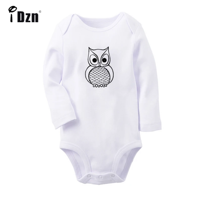 ieBabyW2966C Боди для новорожденных с рисунком милого медведя, рыбы, клоунрыбы, совы; комбинезон с длинными рукавами для малышей; Рождественский подарок - Цвет: ieBabyW2966C