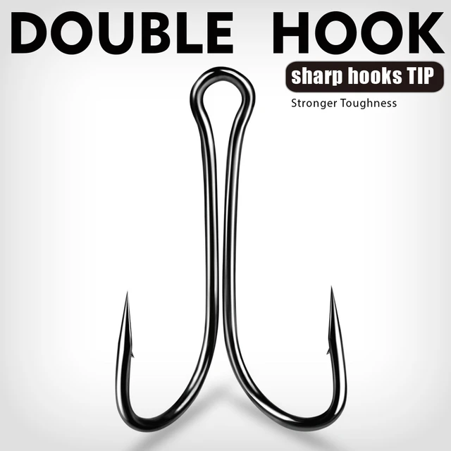 50pcs/lot High Carbon Steel Double Fishing Hooks 6#-4/0# Sharp Hooks Fly Double  Hooks for Jig Bass Fishhooks Tackle - AliExpress