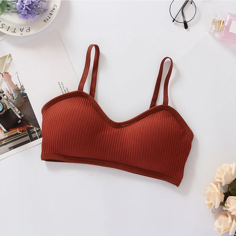 Liva Girl Seamless Bras Women Wire Free Sexy Comfortable Beauty Back Underwear Solid Color Thread Gathered Bra - Цвет: R