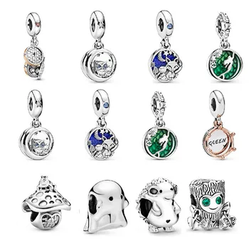 

Real Original 925 Sterling Silver Charm Bead Pendant Owl Hanging Crystal Charm Fit Pan Bracelets Women DIY Jewelry