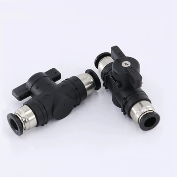 

BUC-4mm/6mm/8mm/10mm/12mm Black pneumatic switch quick quick insertion PU air pipe joint hand valve air valve ball valve