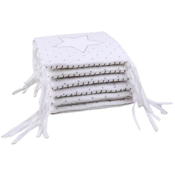 

6pcs Pillows 30x30cm Bedroom Home Decor Cartoon Stars Cotton Blend Comfortable Baby Crib Bumper Cushion Embroidered Cot Pads