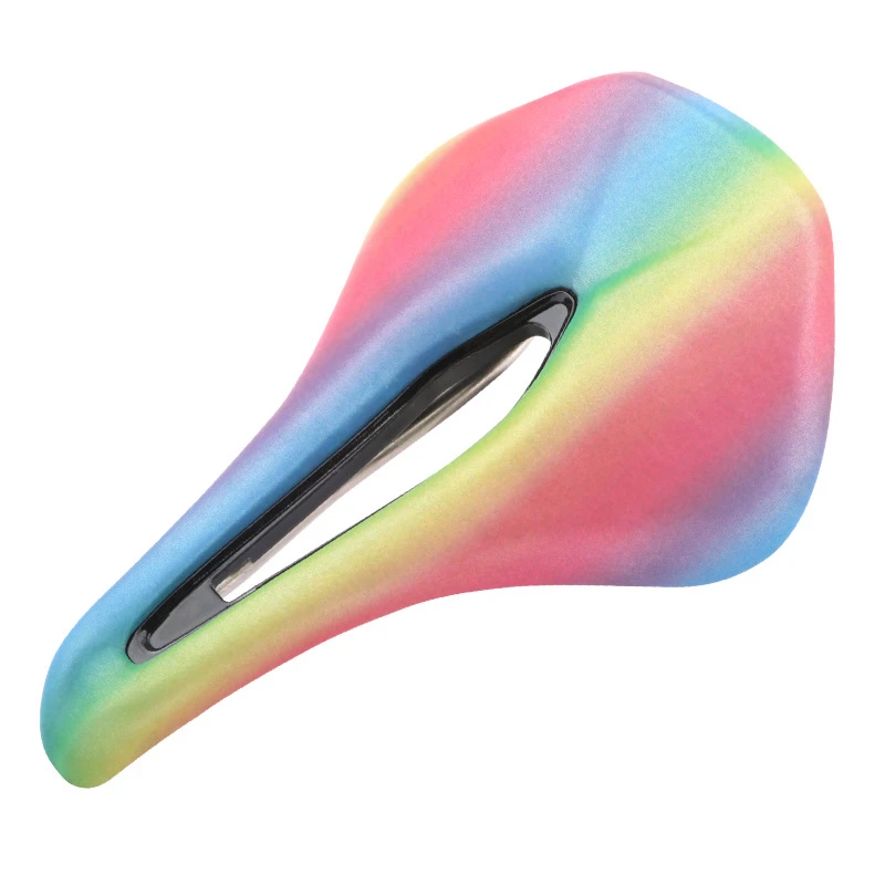 

Bicycle Rainbow Saddle MTB Mountain Road Bike Seat Soft Comfortable PU Leather vtt Racing Seat Cushion Coloful Cycling Saddle