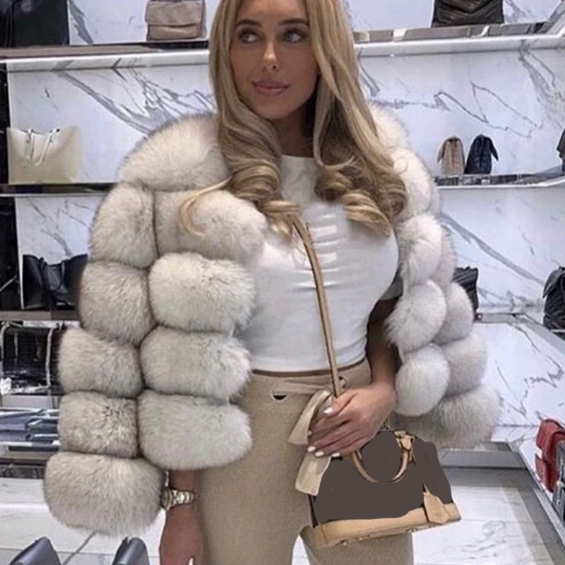 Rimocy 2021 High Quality Faux Fur Coat Women Winter Thicken Warm Fluffy Jacket Woman Long Sleeve Cropped Fur Coats Plus Size 4XL ladies long puffer coat