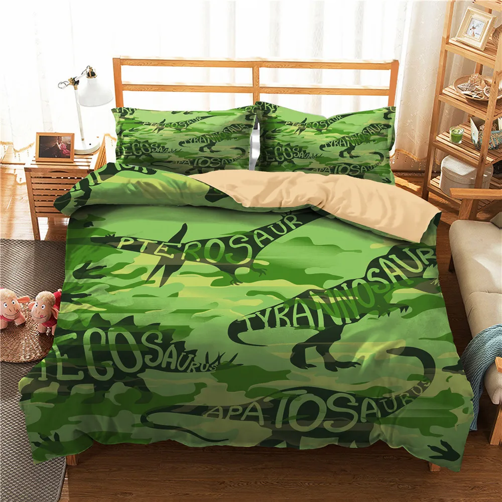 green dinosaur bedding