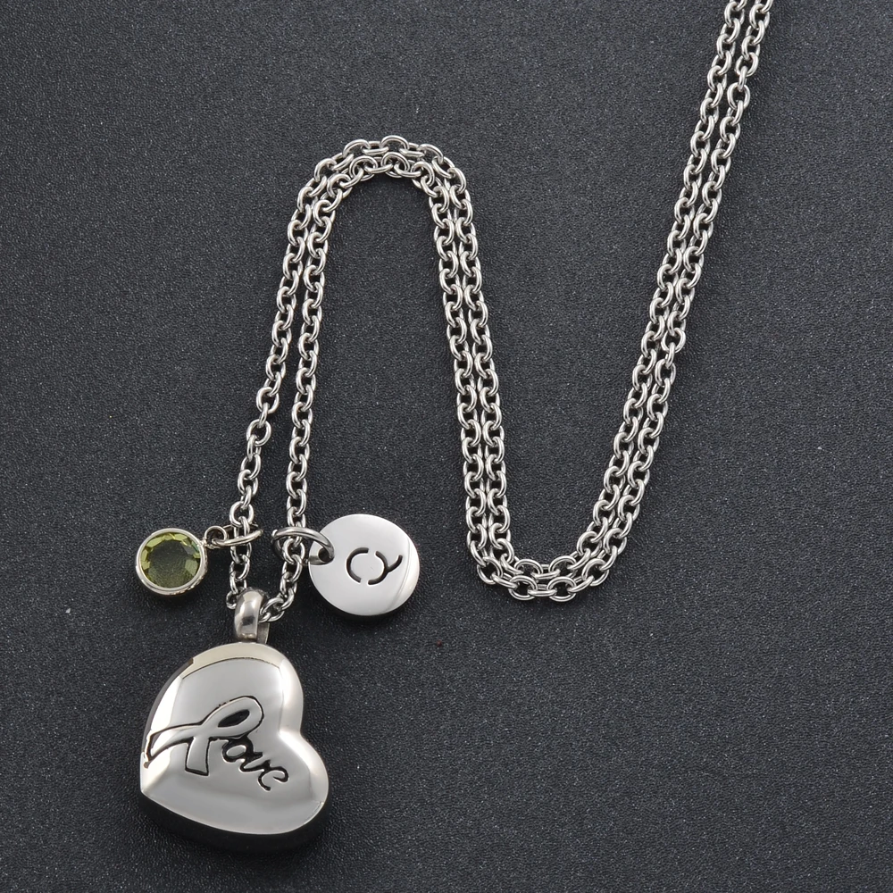 IJMD0042 Stainless Steel Necklace Heart LOVE Commemorative for Ashes