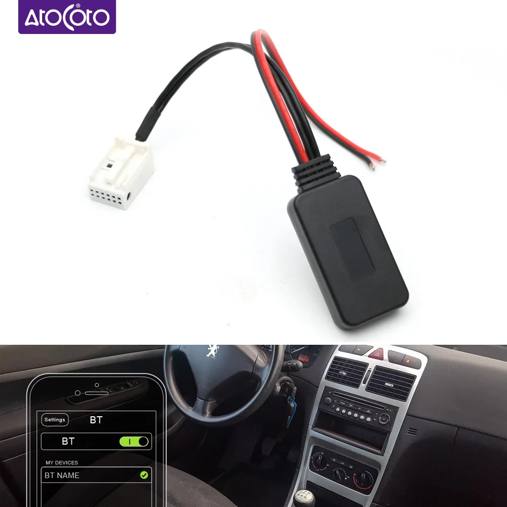 Aux Kompatibel Dengan Bluetooth Mobil Untuk Peugeot 307 407 Rd4 Radio Stereo 12 Pin Kabel Adaptor Input Audio Nirkabel Untuk Citroen C2 C3|Kabel, Adaptor & Sockets| - Aliexpress