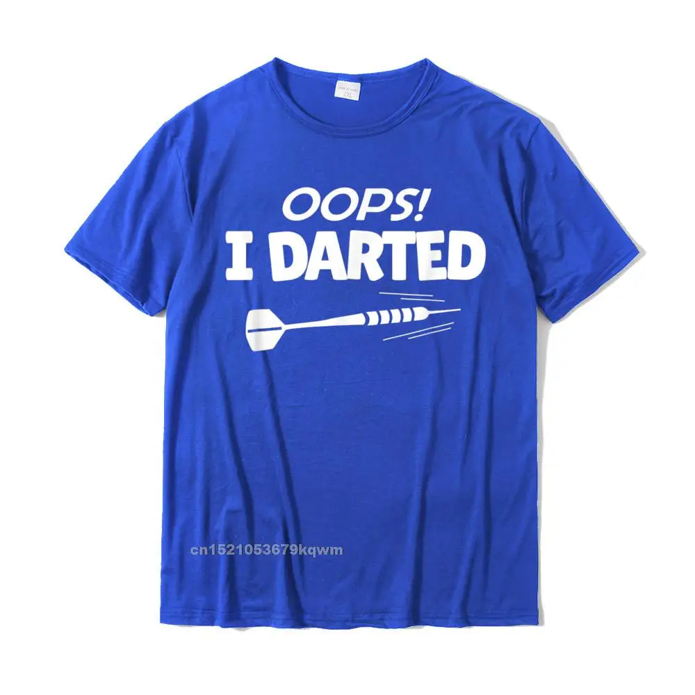 GroupCasual Short Sleeve Tops Shirts Summer Family Crew Neck Pure Cotton T-Shirt Men T Shirts Fitness Tight  Free Shipping Darts Funny Oops I Darted Gift For Dart Player T-Shirt__4750 blue
