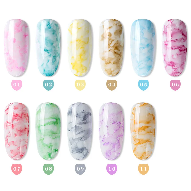11 PC Nail halo staining solution ink smoke color halo staining vacuole nail marble gradual change nail water staining CC207