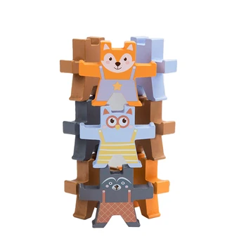

Wooden Building Blocks Set Cute Cartoon Animals Stacking Play Blocks Kids Gifts Wooden DIY Crafts