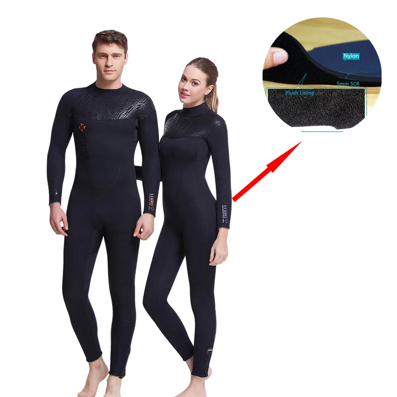 3MM/5MM Premium Neoprene Wetsuit Men Women Scuba Diving Thermal Winter Warm Wetsuits Full Suit Swimming Surfing Equipment Black