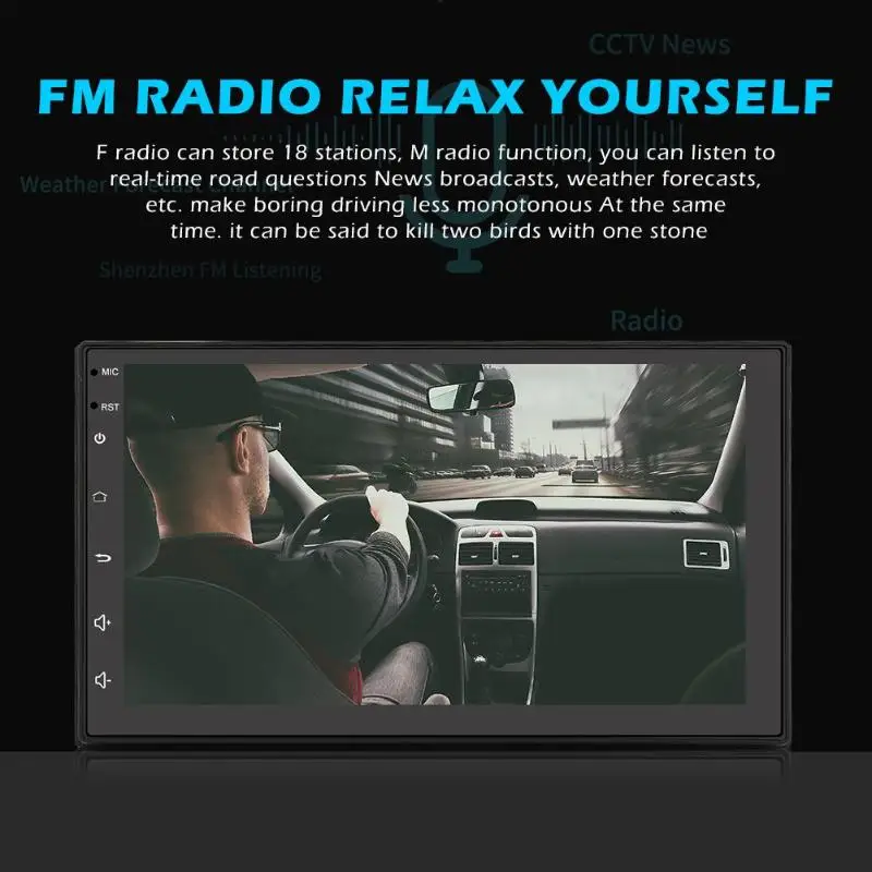 T9218 Android 7,1 стерео Bluetooth gps FM Радио MP3 MP4 MP5 плеер 7 дюймов 1080P HD сенсорный экран Android Apple Универсальный