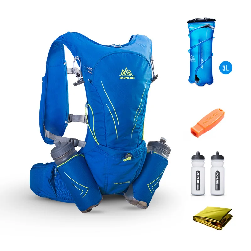 AONIJIE C929 легкий гидратационный рюкзак сумка для 3L воды мочевого пузыря для походов кемпинга бега марафона гоночных видов спорта - Цвет: Blue 3L Bladder