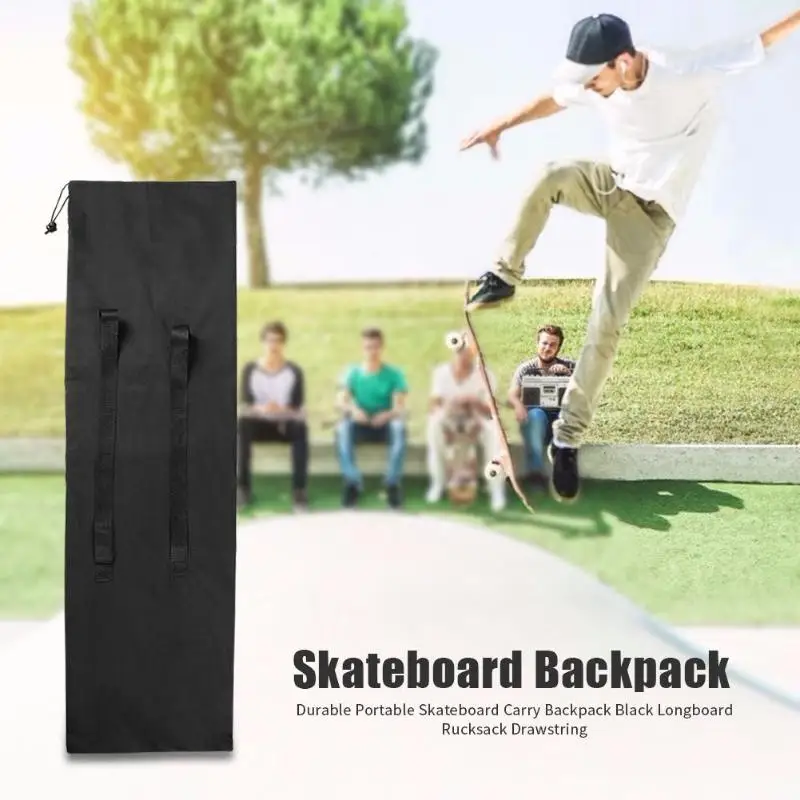 Открытый Портативный Скейтборд сумка для переноски черный рюкзак с кулиской спортивной роликовая доска крышка