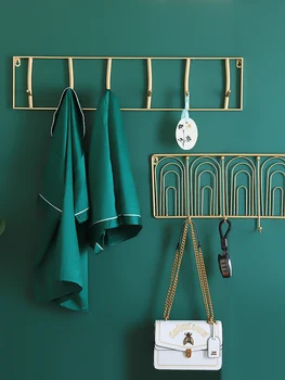 

Multi-adhesive hook storage Nordic creative porch adhesive hook thickened iron material hanging key rack coat hook paint colorin