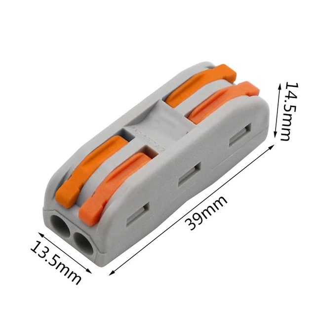 Mini Fast Cable Connector Terminal Block 222 Universal Compact Push In  Spring Splicing Plastic Wire Conductor 10PCS PCT-222