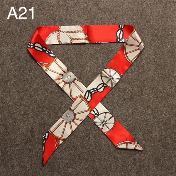 A21 Квадратный шарф, повязка для волос, для деловых женщин, вечерние, элегантные, маленькие, винтажные, обтягивающие, Ретро стиль, на шею, Шелковый атласный шарф - Цвет: A21