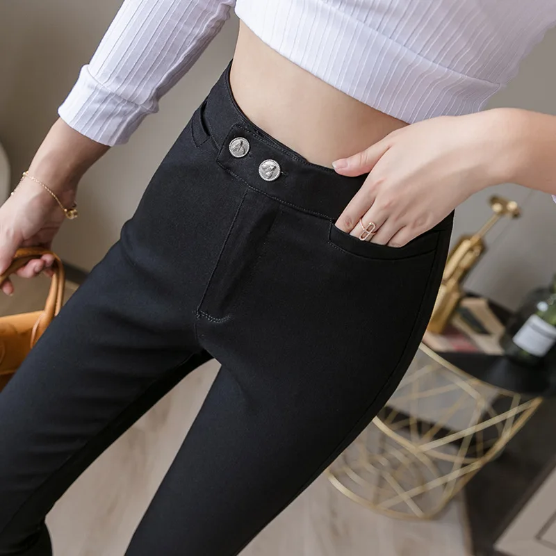 

541 Photo Shoot # Self-Supply of Goods Stable New Style Korean-style Black And White with Pattern Leggings Women's Pencil Pants