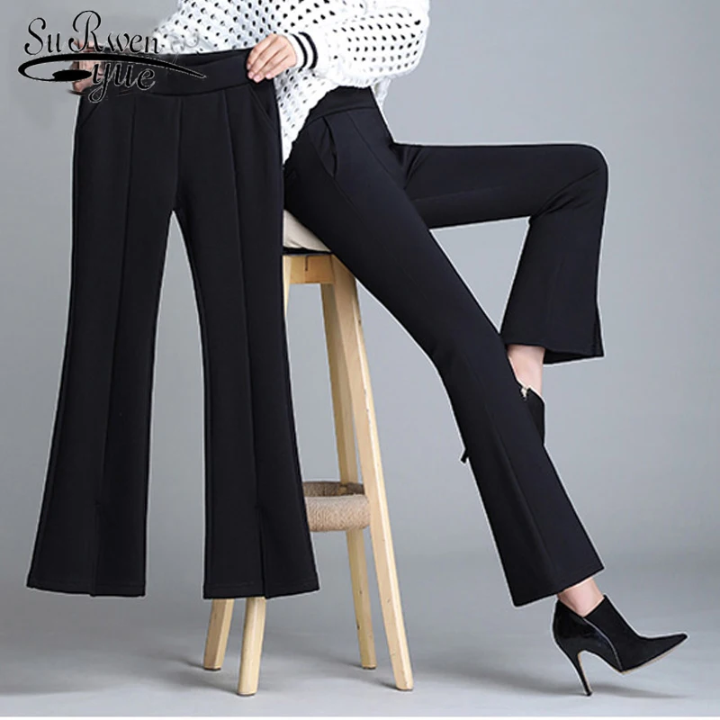 plus size velvet flare pants