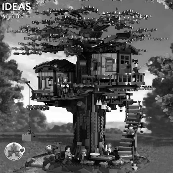 

3117 PCS Ideas Tree House Model Leaves Two Colours Compatible Building Blocks Bricks Kids Educational Toy Chirstmas Gift 6007