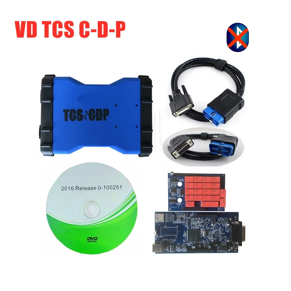 Новая модель VD TCS C-D-P PRO. R0 Keygen с Bluetooth сканер для автомобилей и грузовиков obd obd2 Диагностический Инструмент+ 8 шт. автомобильные/Грузовые кабели - Цвет: without bluetooth