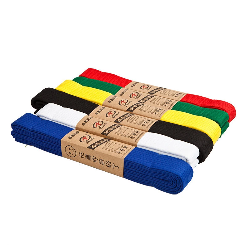 Martial Arts Belts 1.6 To 2.8M Mutlicolors Cotton Kids Adults Taekwondo Belt Ribbon Waistband Judo Wushu Black Yellow DEO
