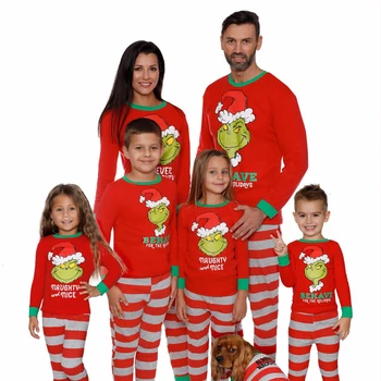 

Cartoon Print Pajamas Mother Father Kids Sleepwear Clothes Christmas Mom and Me Warm Family Matching Nightwear Clothing 2PCS/SET