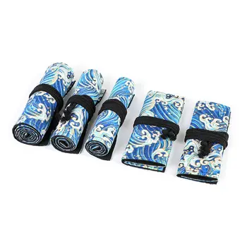 

12/24/36/48/72 Holes Canvas Roll Up Pencil Bag Pen Curtain Case Makeup Wrap Hold PXPA