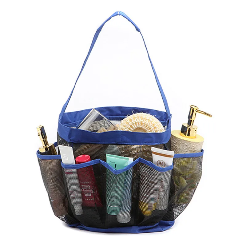 

Home Bathroom Supplies Storage Bags Multifunction Mesh Shower Tote Wash Bag Bathroom Caddy 8 Basket Pocket Bag