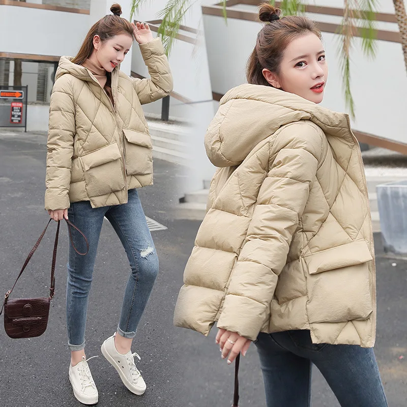 

Short Cotton Coat Women's 2019 Autumn And Winter New Style Korean-style Loose-Fit BF Fashion Cotton-padded Jacket Short-height W
