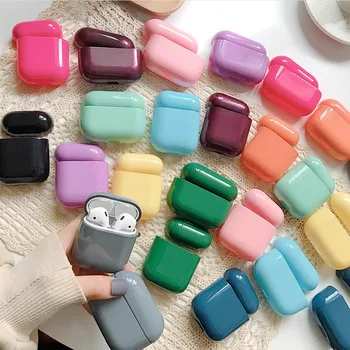 

Solid Color Earphone Case For AirPods Pro 2 Cases Hard PC Luxury Smooth Wireless Charging Box Cover for AirPod 1 3 Air Pods Bag