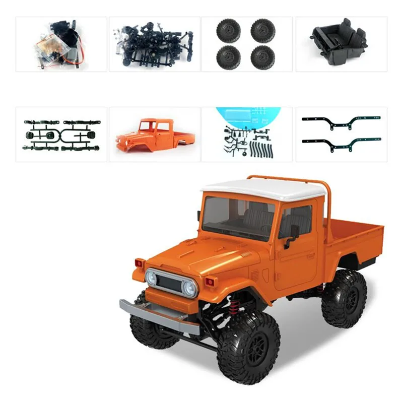 MN модель MN45 комплект 1/12 2,4 г 4WD RC автомобиль без ESC радиопередатчик на аккумуляторе приемник дистанционное управление автомобиль детские игрушки - Цвет: Orange